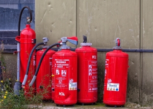 Used fire extinguishers