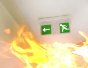 Fire in a hallway